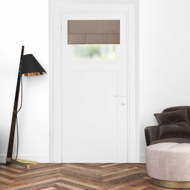 YSYY 100% Blackout French Door Curtains, Wrinkle Free, Room Darkening, Blocks Light and Heat Through Glass. Drill-Free, Easy Installed Door Window Curtains. (Mocha,1 Panel, 24""x 18"") - Image 1